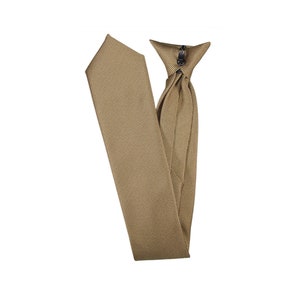 Gold Yellow Eyelet Pattern Clip-on Tie | Gold Yellow Pre-tied Necktie - Father&#39;s Day Gift