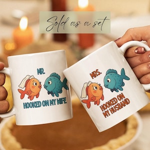Couples Mug Set, Mr Mrs Mug, Wedding, Anniversary, Newlywed Gift Him & Her, gift for Newlyweds, Weddings mugs, Engagement set Gift, set mugs