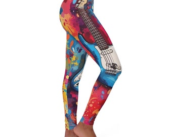 Women's Spandex Leggings Paint Splatter and Music leggings