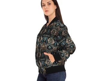 Women's Bomber Jacket Black Magic Fantasy Jacket