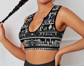 Women's Sports Bra Custom Printed Yoga Tank Top Fitness Top