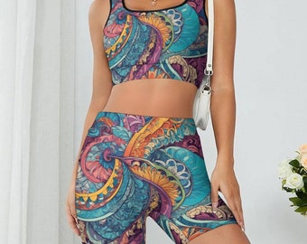 Custom Printed 2pc Yoga Workout Outfit