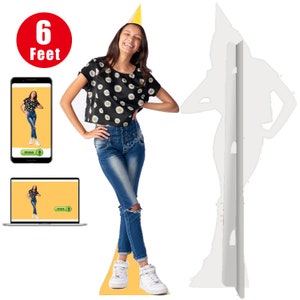 Découpe en carton photo personnalisée avec support de chevalet, parfaite pour les mariages, les fêtes d'anniversaire et les vacances, découpe personnalisée debout (6 pieds)