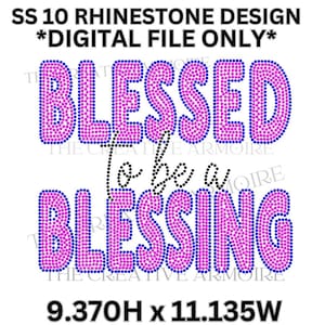 BLESSED ein BLESSING Strass Vorlage -Digitale Datei.