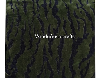 Green Floral Cotton Velvet Fabric: Soft Upholstery & Dressmaking
