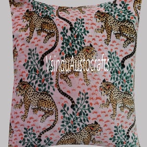 Handwoven Ikat Velvet Cushion Cover: Pink Tiger Print