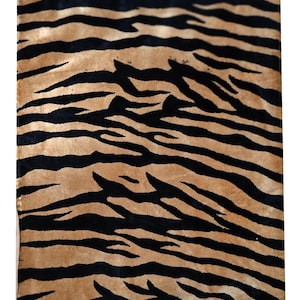 Handmade Tiger Print Cotton Velvet Fabric: Soft Upholstery & Dressmaking