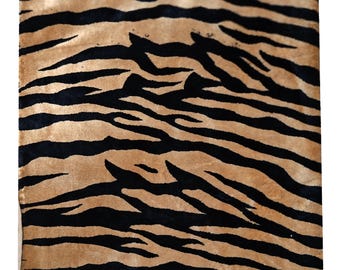 Handmade Tiger Print Cotton Velvet Fabric: Soft Upholstery & Dressmaking