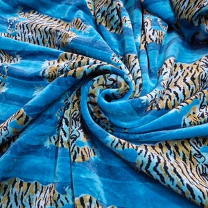Indian Soft Luxury Velvet Floral and Animal Print Fabric Upholstery Dressmaking Sewing Fabric, Cotton Velvet Sewing Soft Fabric
