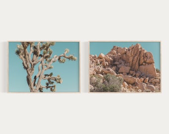 Set of 2 Desert Prints, Joshua Tree National Park, Boho Wall Art Print Set, Southwestern Decor, Desert Printable Wall Art