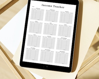 Income Tracker Printable, Income Tracking, Income Log, Monthly Income Tracker, Money Tracker, Financial Planner, Budget Printable