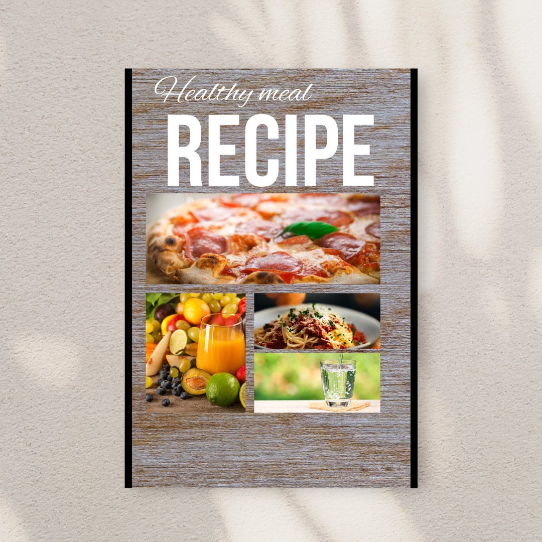 Healthy Food Recipe Book Cover Etsy