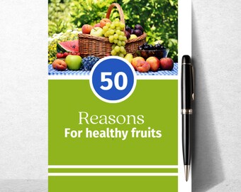 Ebook Cover Design, World of Healthy Fruits E Book Cover Design, Editable Ebook Cover, Book Cover Design, Canva Template, Front Covers