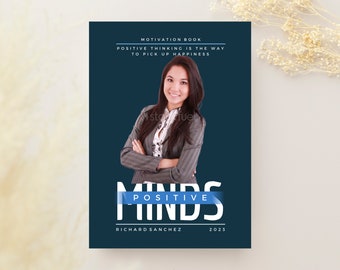 Contemporary Dark Blue eBook Cover - Modern Design for Positive Minds