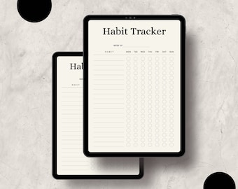 Weekly Habit Tracker Printable, Habit Tracker Template, Routine Tracker, 7 Day Habit Challenge