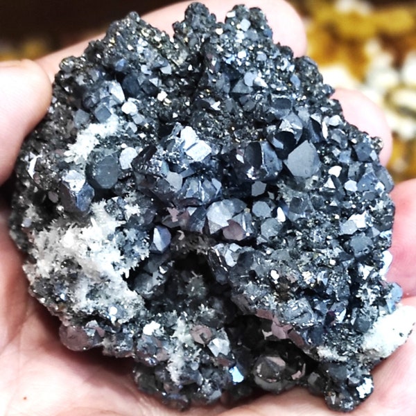 Amazing Mirror Galenite cubic Crystals in Quartz from Bulgaria!
