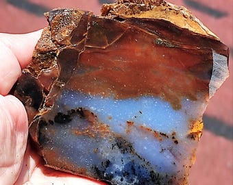 265gr.Beautiful unpolished cut of Orpheus-Mossy agate from Bulgaria!!!