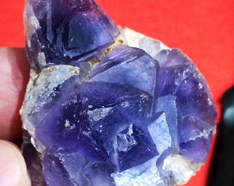 Blue Phantom Octahedron Fluorite Crystal - Siberia