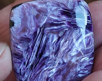 Stunning Polished Purple Extra Quality Parquet Perle Charoite Double Сabochon Сlass AAA  from Siberia!!!