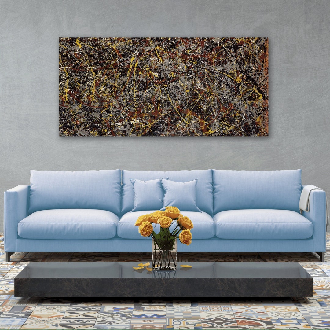 Jackson Pollock Number 5 Canvas Print Famous Artist Prints, Trendy Wall