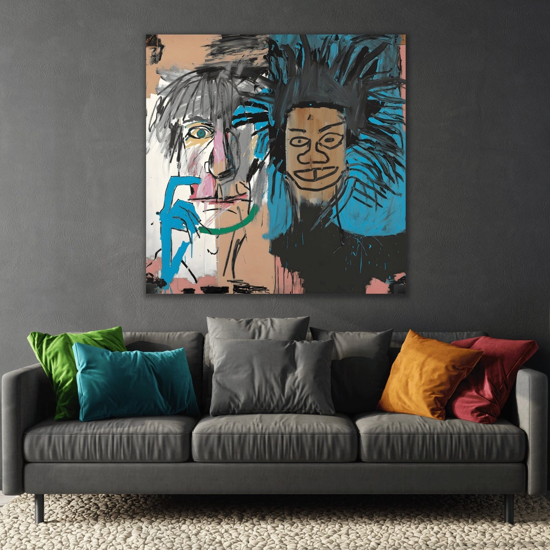Jean Michel Basquiat Dos Cabezas Two Heads Canvas Print Etsy
