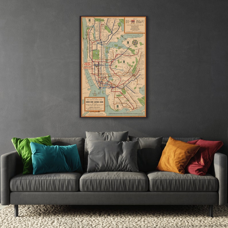 Stephen Voorhies the New York City Subway System Map From 1954 Canvas ...