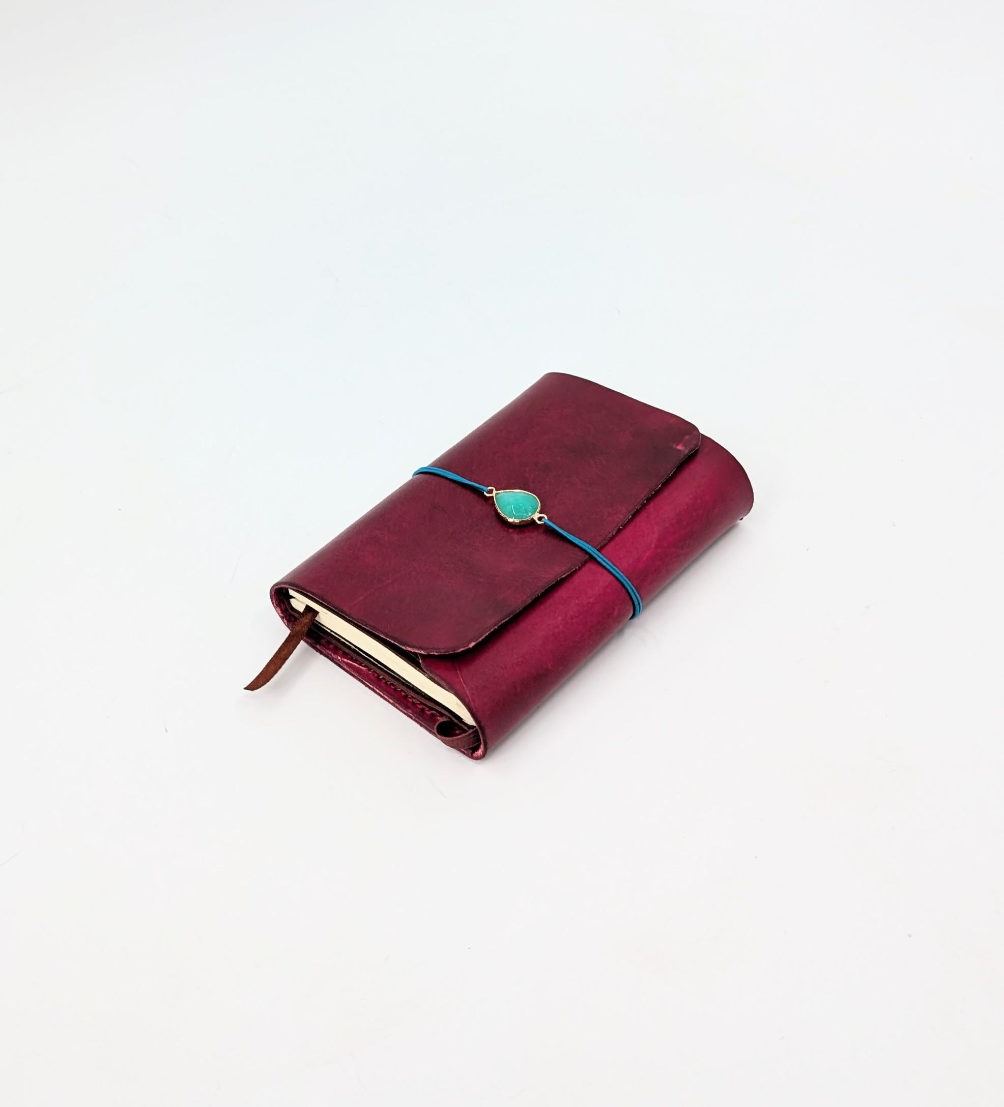 Handmade Leather Pocket Journal Cover: Tri-fold Travelers Notebook