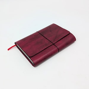 Tri-fold Leather notebook cover for a5 sized journals. Leather travelers notebook.