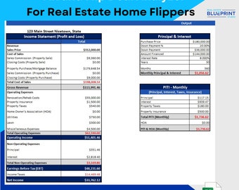 Fix and Flip Deal Analyzer Template for Microsoft Excel - Excel Spreadsheet l Real Estate House Flipping Calculator l Renovate & Rehab