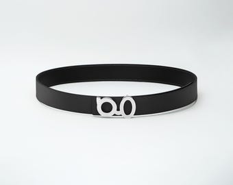 ブラックエプソムハンドメイドカスタムレザーベルトシルバーバックル25mm 33mm 40mm