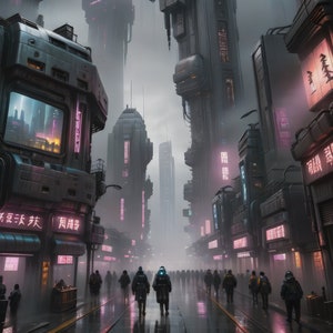 Cyberpunk City 4 | Downloadable JPEG Wall Art Print