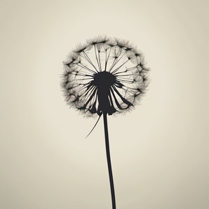 Minimalist Dandelion Art Print: Floral Wall Decor (Downloadable JPEG)