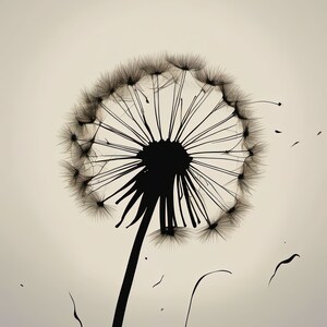 Minimalist Dandelion Art Print: Floral Wall Decor (Digital Download)