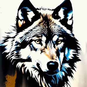 Wolf Watercolor Painting 1 | Downloadable JPEG Wall Art Print
