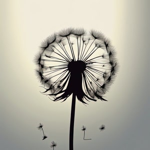 Minimalist Dandelion Art Print: Floral Wall Decor (Digital Download)