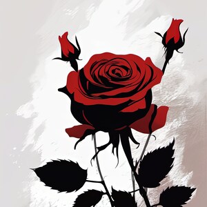 Minimalist Rose Art Print: Floral Wall Decor (Digital Download)
