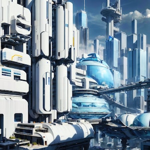 White City 13 | Sci-Fi Cityscape | Downloadable JPEG Wall Art Print