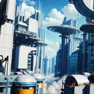 White City 3 | Sci-Fi Cityscape | Downloadable JPEG Wall Art Print