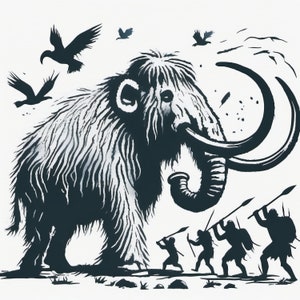 Mammoth Cave Art 6 | Caveman Drawings | Downloadable JPEG Wall Art Print