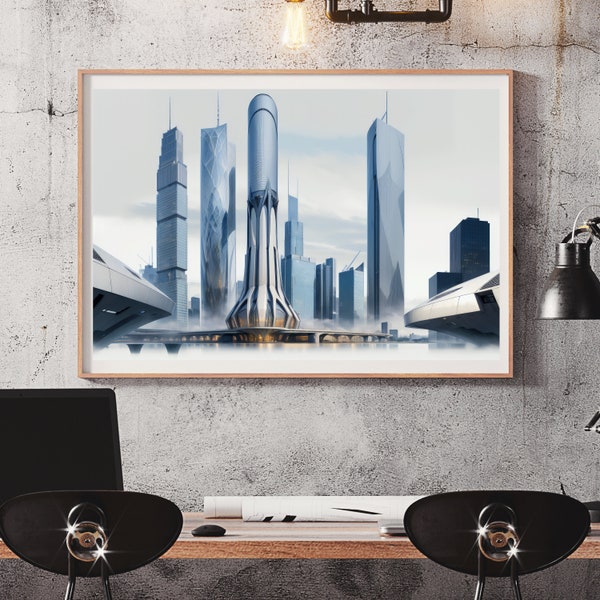 Stadtbild Konzept 2 | Stadt Wandkunst | Herunterladbarer JPEG Wandkunst Druck