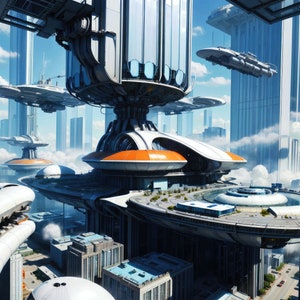 White City 1 | Sci-Fi Cityscape | Downloadable JPEG Wall Art Print