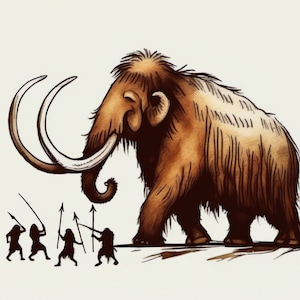 Mammoth Cave Art 3 | Caveman Drawings | Downloadable JPEG Wall Art Print