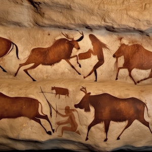 Primitive  Cave Art 3 | Downloadable JPEG | Printable Wall Art Decor