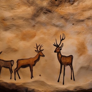 Primitive  Cave Art 5 | Downloadable JPEG | Printable Wall Art Decor