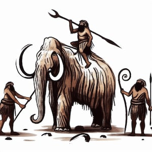 Mammoth Cave Art 2 | Caveman Drawings | Downloadable JPEG Wall Art Print