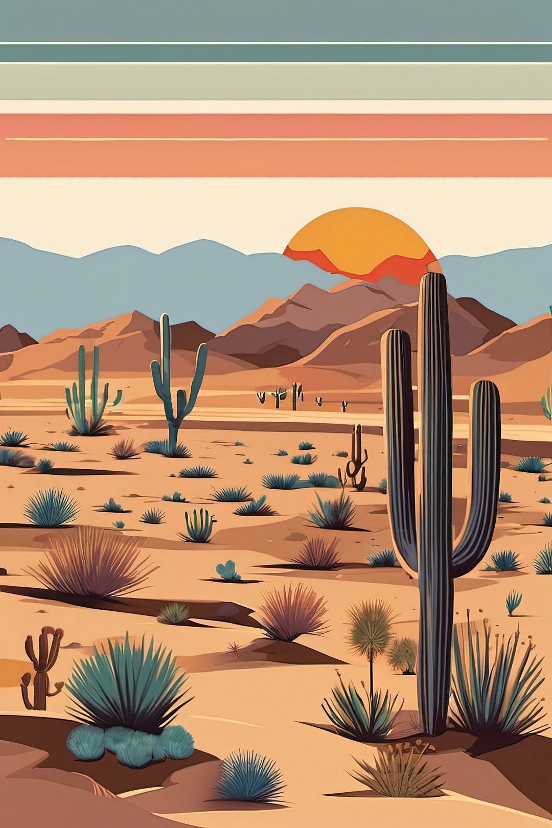 Mid-century Modern Southwestern Desert 6 Downloadable JPEG - Etsy