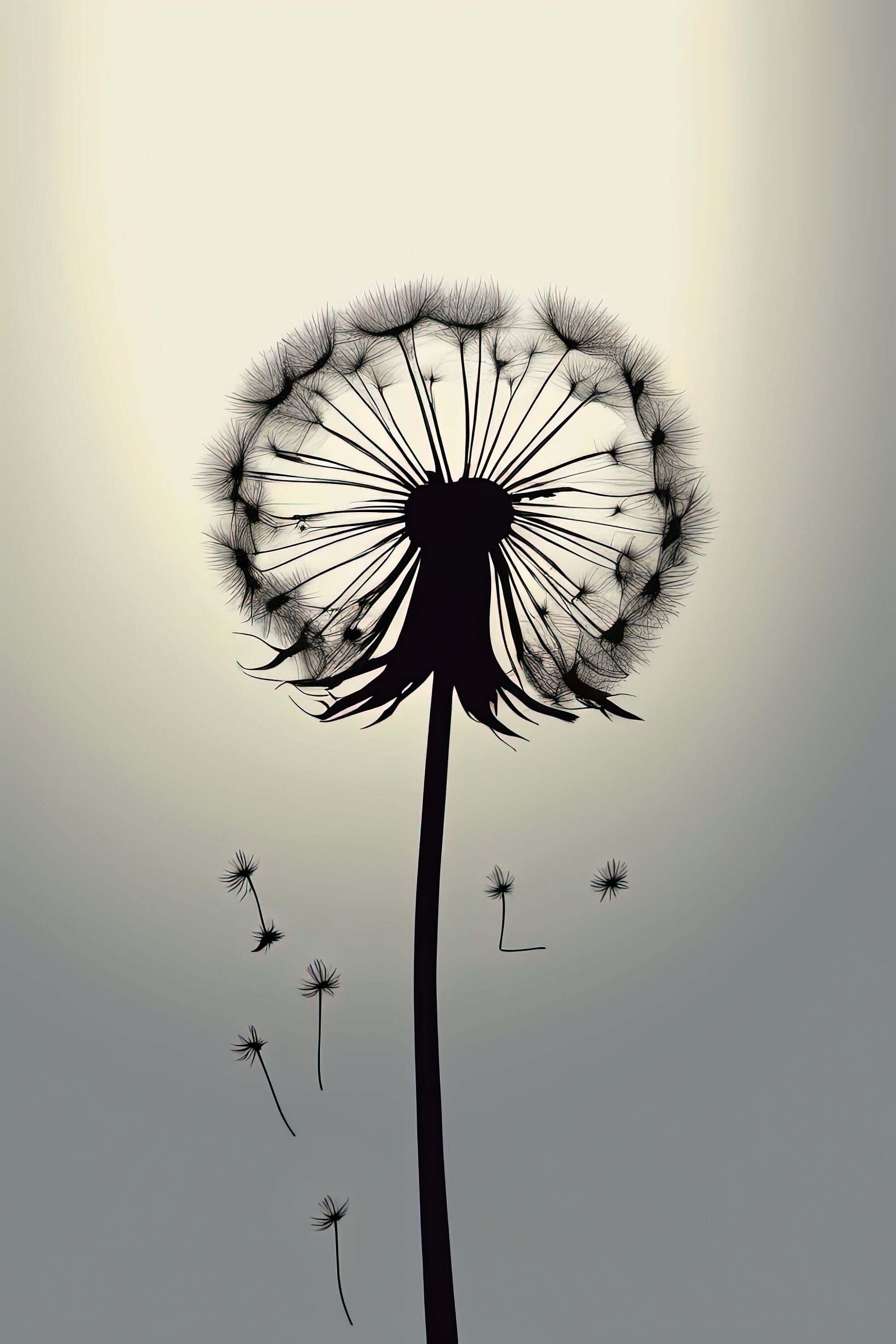 Minimalist Dandelion Art Print: Floral Wall Decor (Digital Download)
