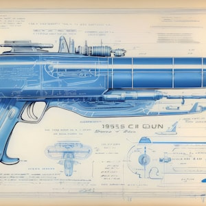 Raygun Blueprint 1 | Downloadable JPEG Wall Art Print