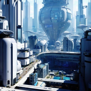 White City 10 | Sci-Fi Cityscape | Downloadable JPEG Wall Art Print