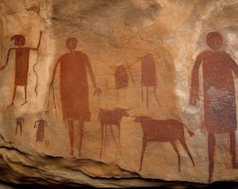 Primitive  Cave Art 4 | Downloadable JPEG | Printable Wall Art Decor
